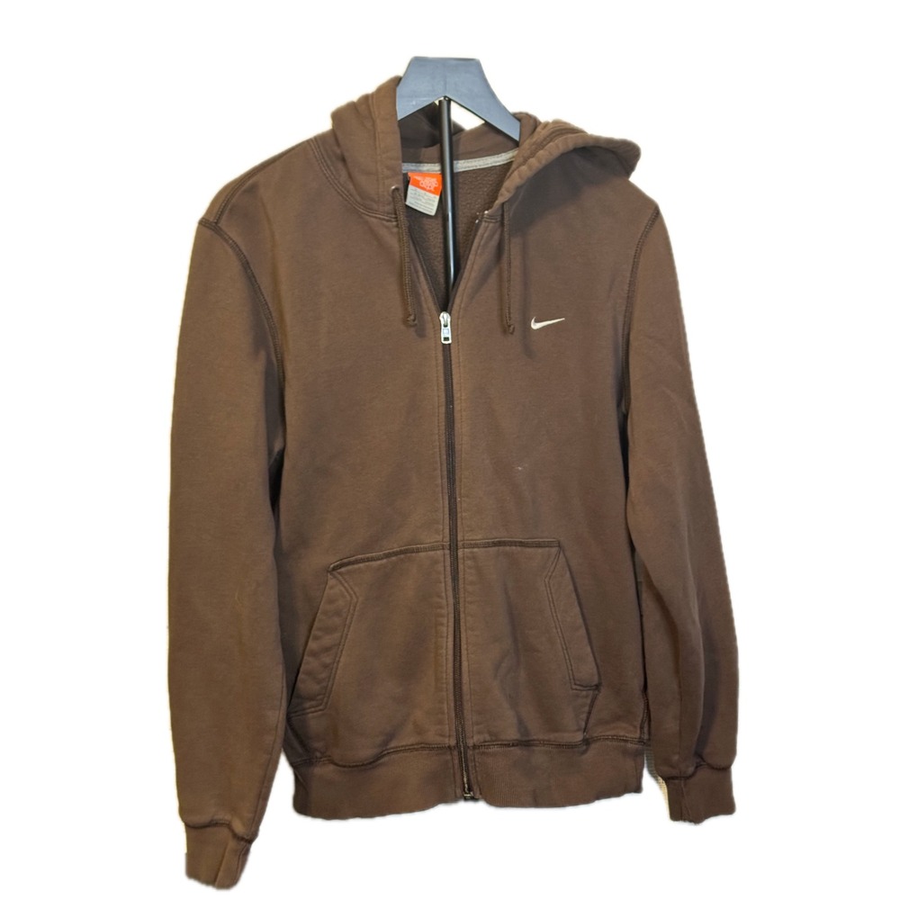 Nike Hoodie Size Medium Brown Full Zip Athletic Dept Vintage Y2K